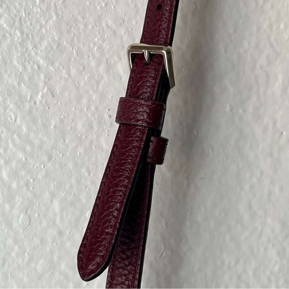 Kate Spade Pebbled Leather Crossbody Should Purse Bag-Burgundy/Maroon-Preppy-Wmn - Picture 7 of 15